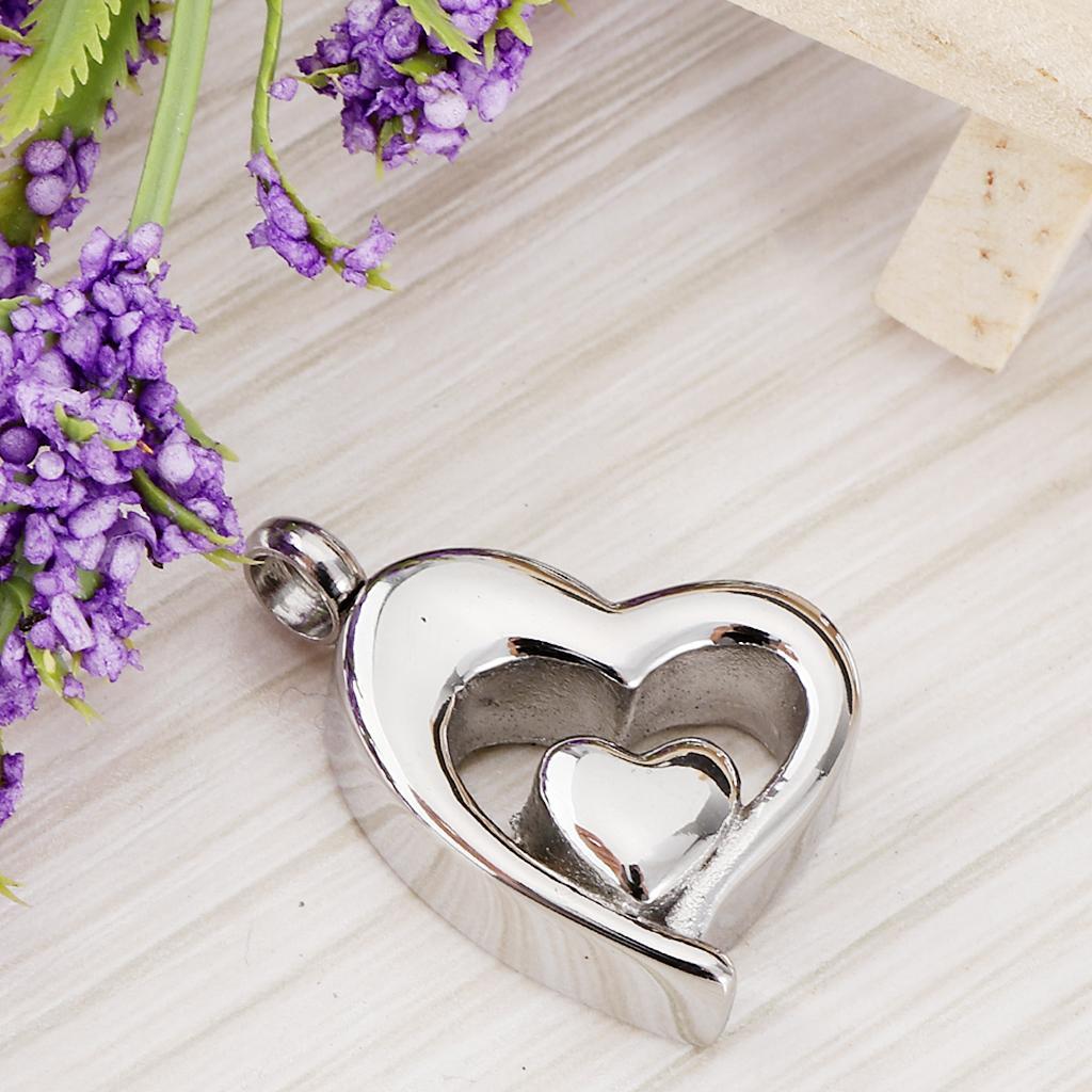 Cremation Necklace Keepsake Memorial Pendant Heart Shaped Urn Jewelry