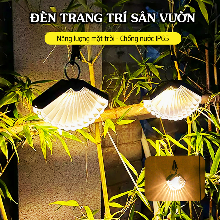 Đèn trang trí năng lượng mặt trời Hình quạt, tích kiệm điện, bóng siêu sáng, chống thấm nước - DA3081