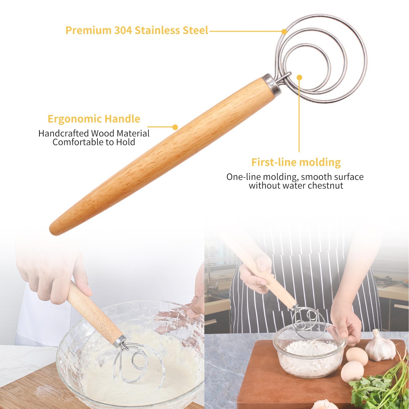 3 Lòng Trứng Inox Be Bánh Mì Dao Bột Đánh Cối Xay Trứng Be Phối Dụng Cụ Bánh Mì Nhào Bột