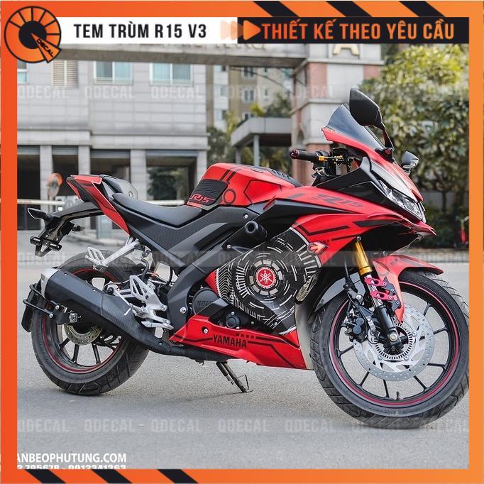 Tem trùm dành cho xe R15 V3 Technology Đỏ Yamaha decal 3 lớp