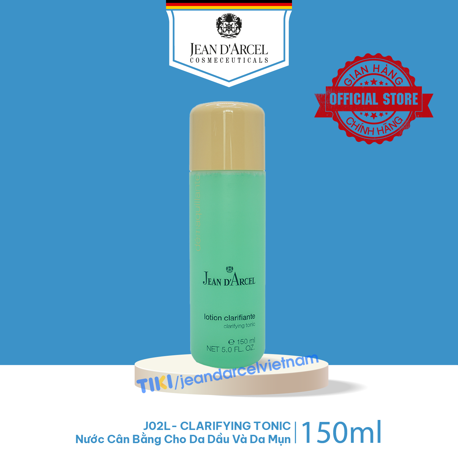 J02L Nước cân bằng cho da dầu và da mụn Demarquillante - Clarifying Tonic 150ml - Jean d'Arcel