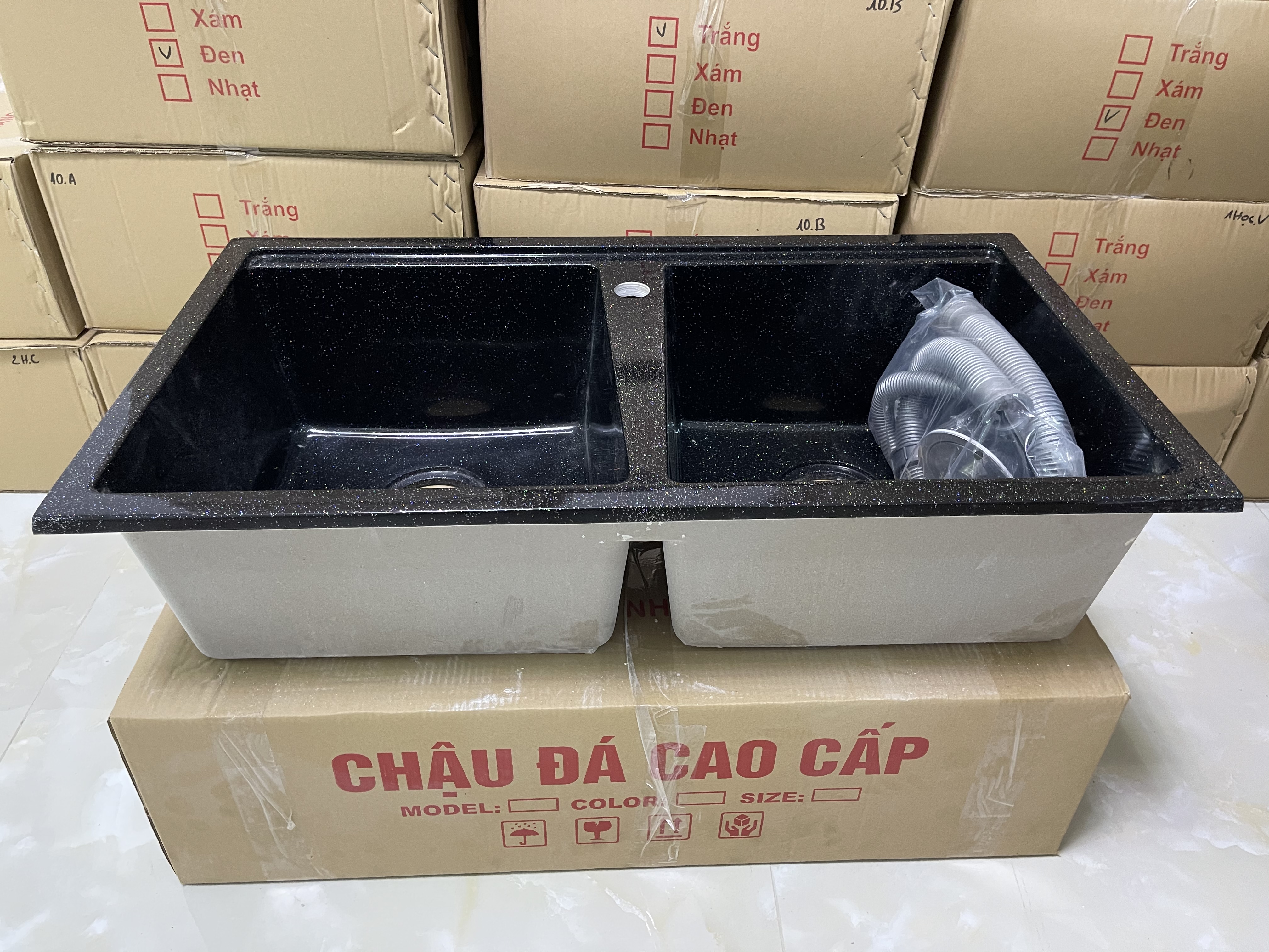 Chậu rửa chén bát đá nhân tạo -kích thước 85*48*20