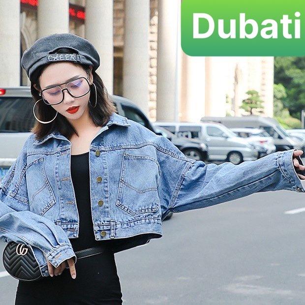 ÁO KHOÁC CHẤT VẢI BÒ JEAN NỮ PHỐI TÚI 3 NÚT SAU SÁNH ĐIỆU- DUBATI FASHION