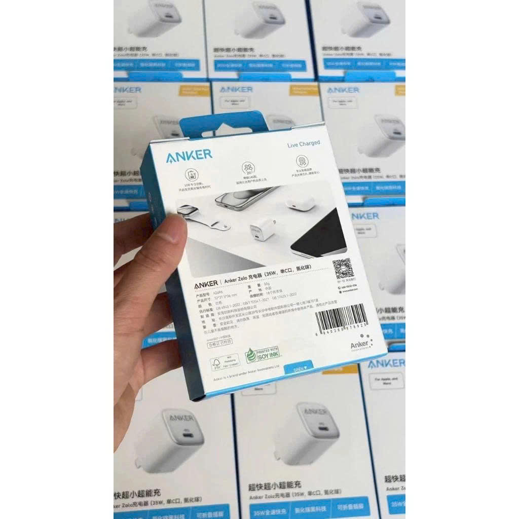 Củ Sạc Anker Zolo 35W A2696 – GaN II Siêu Nhỏ Gọn, Hỗ Trợ PD / PPS / QC, Sạc Nhanh An Toàn.Hàng Nhập Khẩu