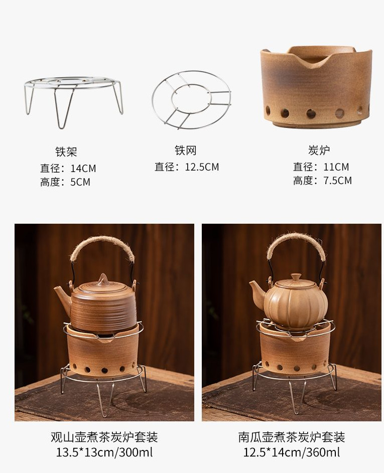 Bộ bếp và ấm trà gồm kệ, bộ ấm trà