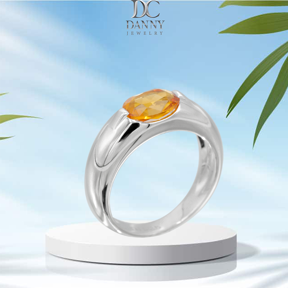 Hình ảnh Nhẫn Nữ Danny Jewelry Bạc 925 Đá Chủ Citrine Xi Rhodium KI2GH001