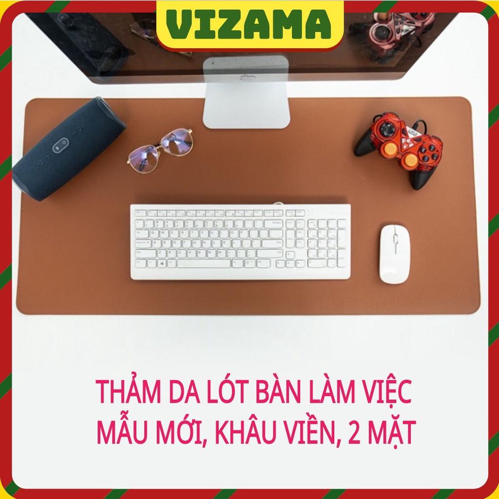 Deskpad Da PU Trải Bàn Làm Việc 2 Mặt Bo Viền Mềm Mịn Chống nước, cao cấp, nhiều size nhiều màu sắc