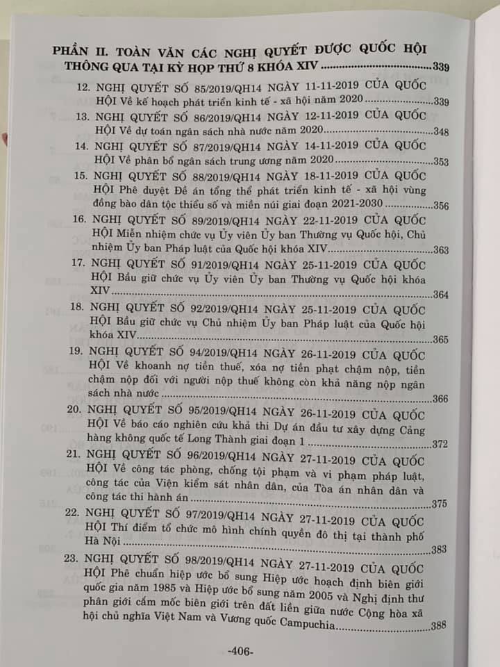 HỆ THỐNG TOÀN VĂN CÁC LUẬT VÀ NGHỊ QUYẾT ĐƯỢC QUỐC HỘI NƯỚC CỘNG HÒA XÃ HỘI CHỦ NGHĨA VIỆT NAM THÔNG QUA TẠI KỲ HỌP THỨ 8 KHÓA XIV