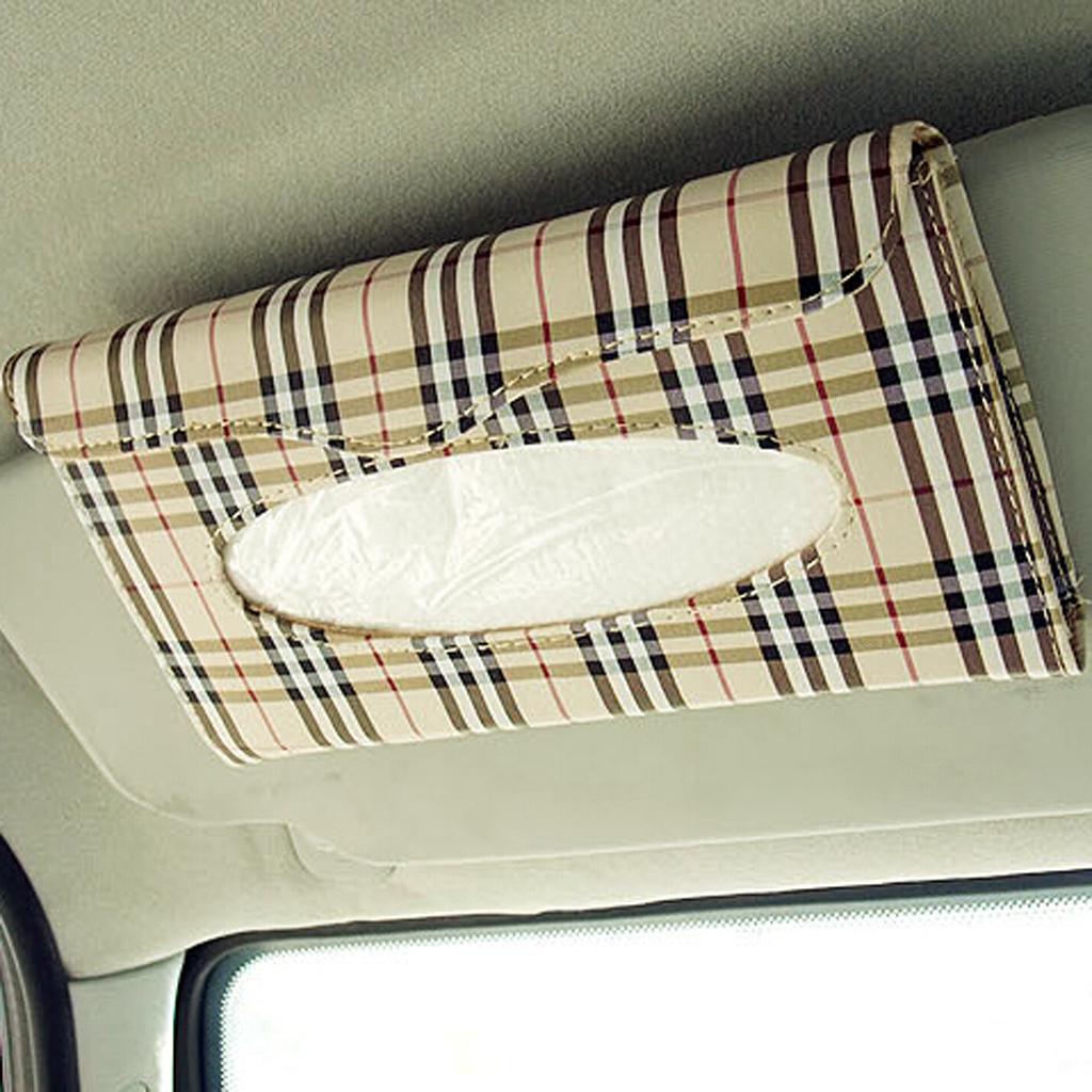 PU leather Auto Car sun visor Tissue box Paper napkin Accessories