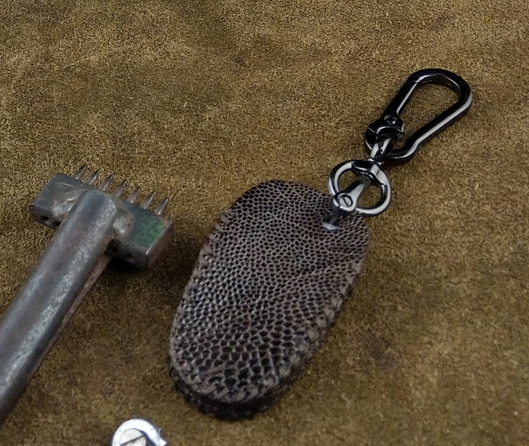 Bao Da Chìa Khóa cho Ô Tô Peugeot 3008/5008 Da Đà Điểu màu xám