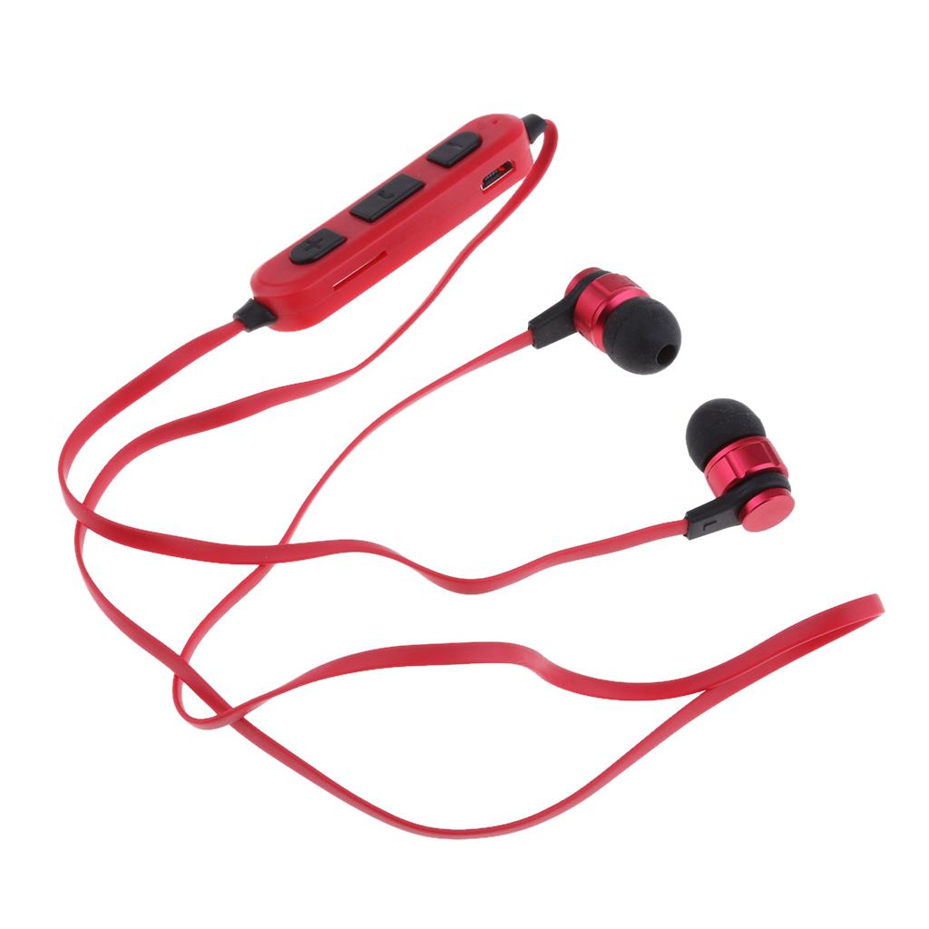 Bluetooth Headphones with TF Card Slot,Sweatproof Wireless In Ear Earbuds Headsets Bluetooth 4.2 Noise Cancelling Sports Magnetic Bluetooth Wireless Sports Headset