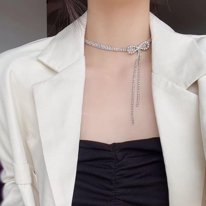 Vòng cổ chocker nữ đính đá sang chảng