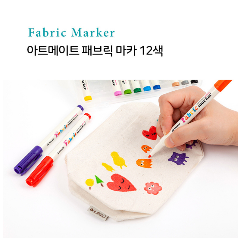 Bộ 12 Bút Đánh Dấu Vải Bút Vẽ Vải Không Cần Ủi Nhập Khẩu Hàn Quốc Thương Hiệu Alpha