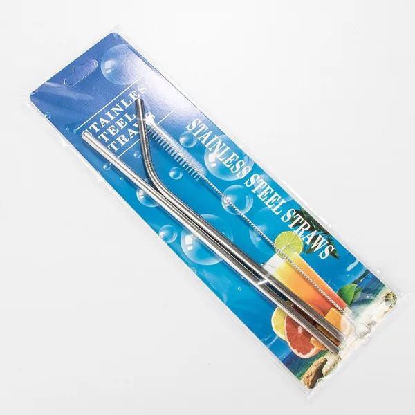 Bộ 2 Ống Hút Inox Kèm Cọ Rửa Vệ Sinh, Vỉ 2 Ống Hút Kim Loại Cao Cấp - Egreen Dùng 1 lần