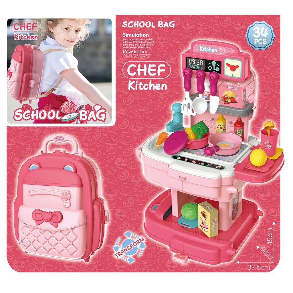 Đồ chơi nhà bếp, nấu ăn 34 chi tiết, không dùng pin Bowa 8777P