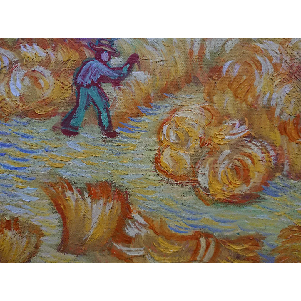 Tranh Sơn Dầu Vẽ Tay30x40cm - Thu Hoạch Lúa Mì (Van Gogh)