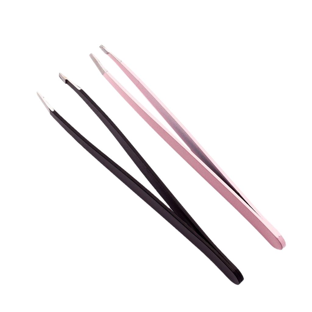 2pcs Professional Slant Tip Eyebrow Tweezer Hair Remover Makeup for Women