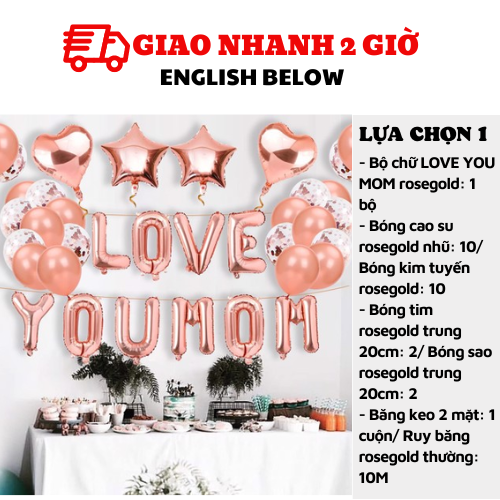 Bộ bong bóng trang trí ngày Mothers Day balloon set decor mfd10
