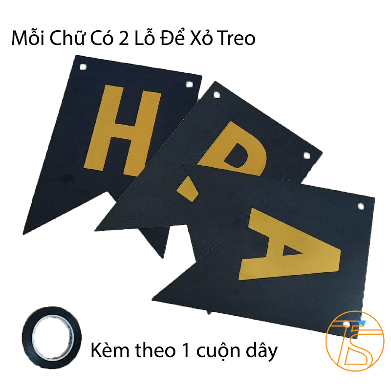 Dây chữ happy birthday giấy nhiều màu - Bộ chữ trang trí sinh nhật cho bé