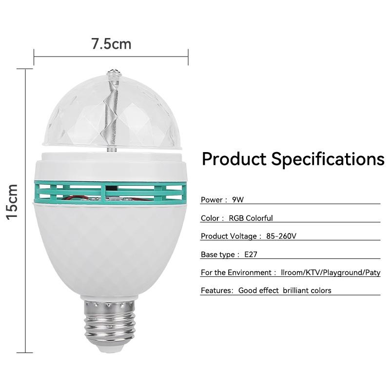 Bóng đèn LED Bóng đèn Disco di động E27 Đèn xoay 3W 360 Bóng LED Bóng đèn LED Magic Ball USB Đèn disco