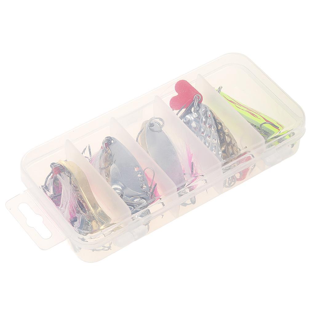 Pack of 10 Assorted Metal Fishing Lures Bass CrankBait Spoon Crank Bait Tackle