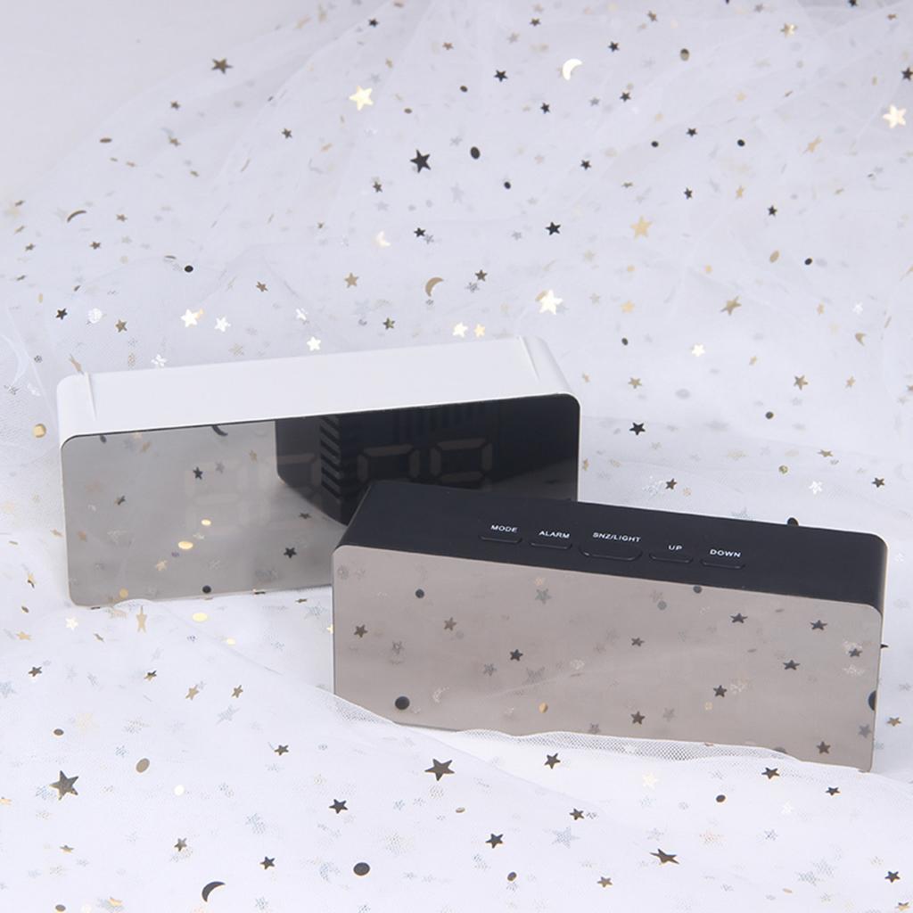 Digital LED Mirror Clock USB & Battery Operated Alarm Clock