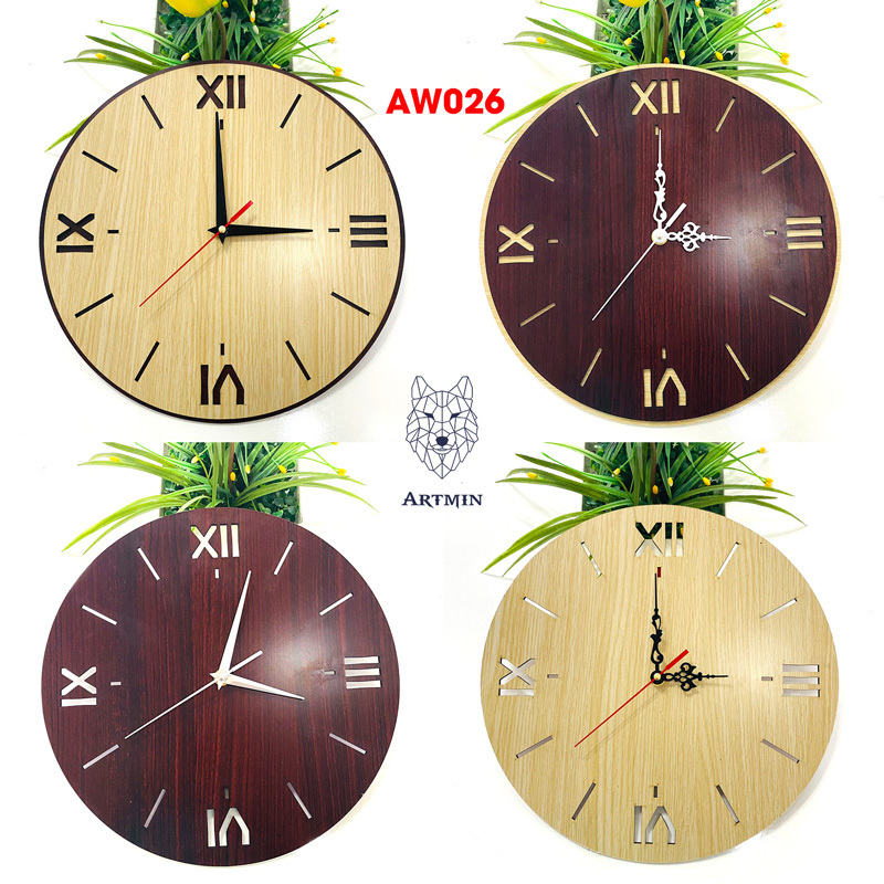 AW026 - Đồng Hồ Gỗ Decor – Đồng Hồ Treo Tường Trang Trí