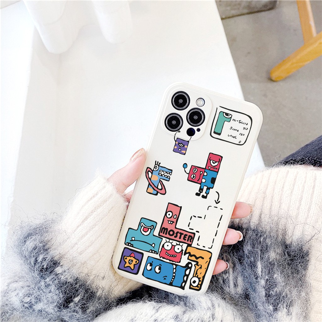 Ốp Lưng Cạnh Vuông Xếp Hình Dành Cho iPhone 6 / 6 Plus / 7 / 7 Plus / 8 / 8 Plus / X / Xs / Xs Max / 11 / 11 Pro / 11 Pro Max / 12 / 12 Pro / 12 Pro Max