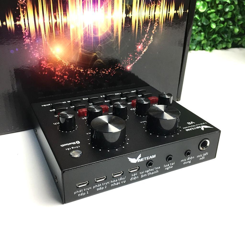 Sound card thu âm|Card âm thanh V8 | Sound card v8 bản tiếng việt Có Bluetooth Không cần cắm dây lấy nhạc -DC3613