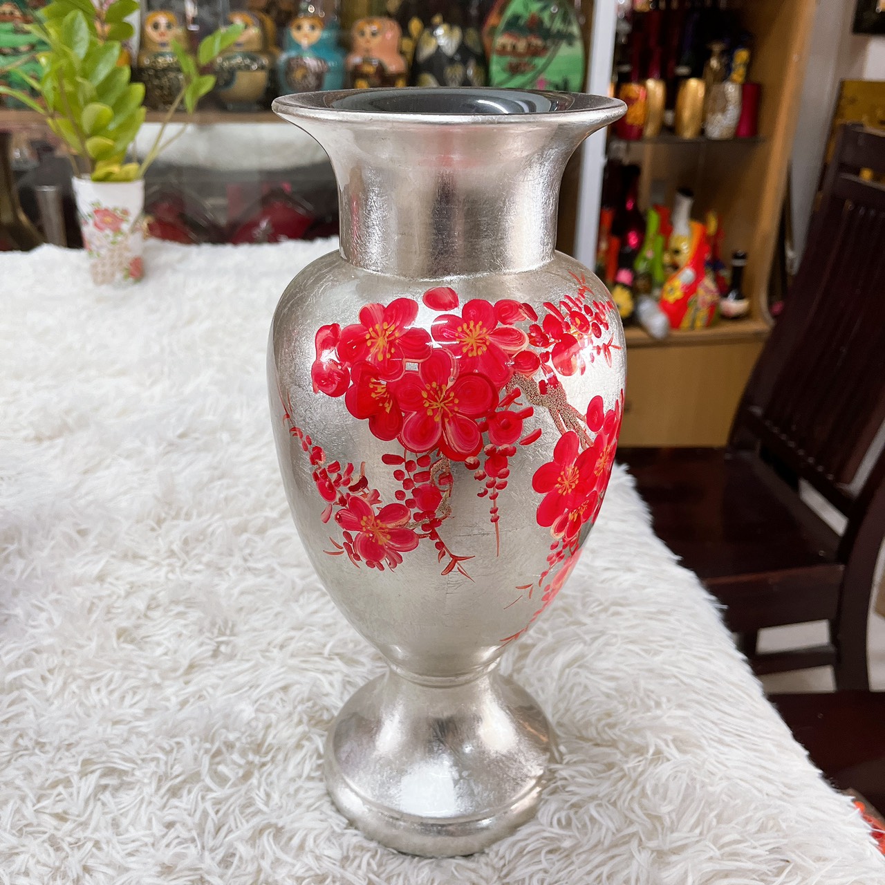 Bình hoa sơn mài Thanh Bình Lê - Mã B36 size 32x15 cm cao cấp dùng để cắm hoa, trang trí, làm quà tặng