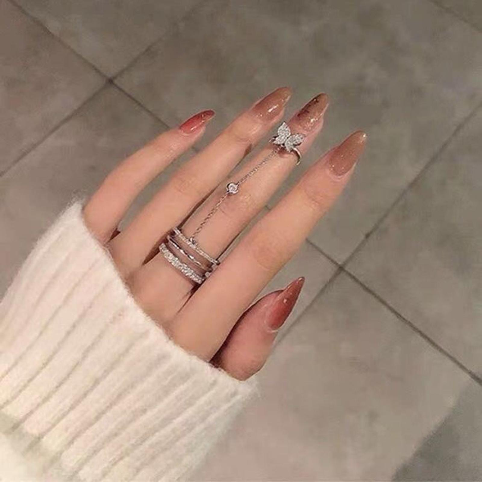 Butterfly Chain Fringe Hip Hop Adjustable Rhinestone Y2K Punk for Women