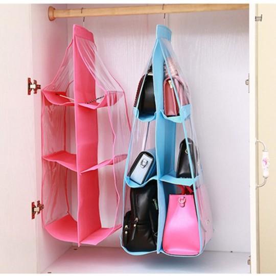 Túi treo bảo quản túi xách 6 ngăn - túi treo giỏ xách chống bụi,có móc treo xoay 360 độ 2462 diệu shop
