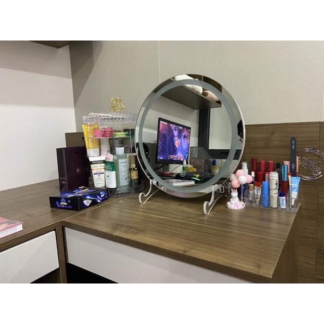 Gương đèn led cảm ứng tròn thông minh treo tường để bàn trang điểm makeup nhà tắm phòng wc cao cấp kích thước 40cm,50cm và 60cm mã HK-0001