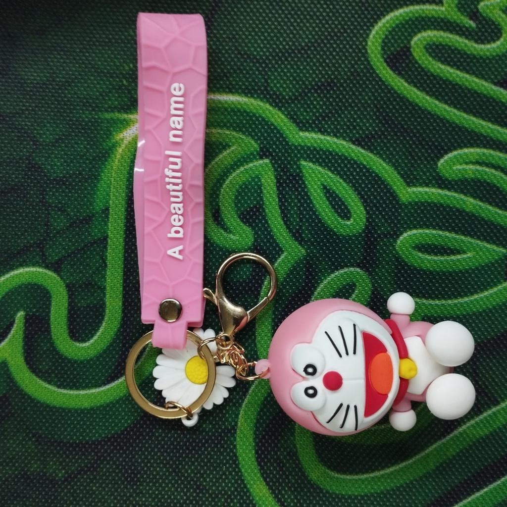Móc Khóa chú Mèo Máy Kute Doraemon nhân vật hoạt hình thiếu nhi màu hồng nhạt