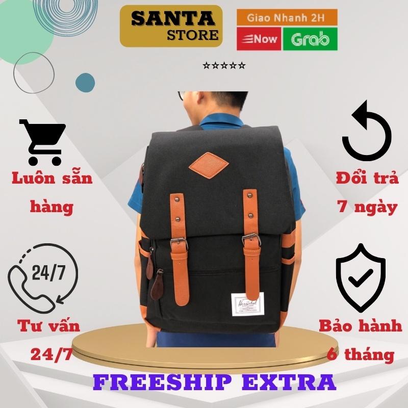 Balo Laptop thời trang đi học nam nữ HC703 vải canvas chống nước đựng laptop 14 15 16 17 inch