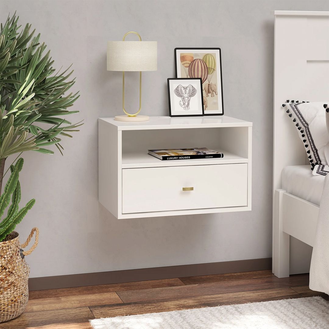 Kệ gỗ đầu giường hiện đại SMLIFE Neogen | Gỗ MDF dày 17mm chống ẩm | D58xR38xC36cm