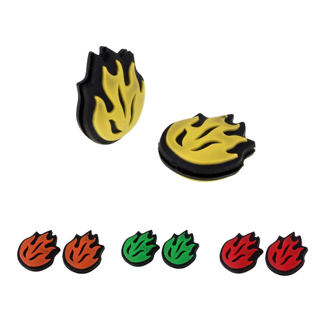 2 Piece Silicone Flame Tennis Racket Shock Absorber Shockproof Damper Red