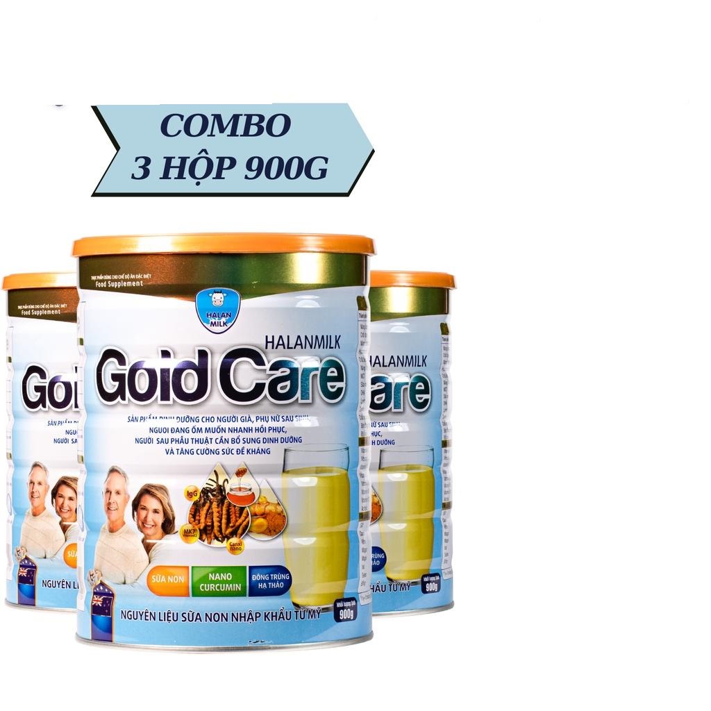 COMBO 3 hộp Sữa Gold Care 900g/hộp Phục Hồi Sức Khỏe, Halanmilk