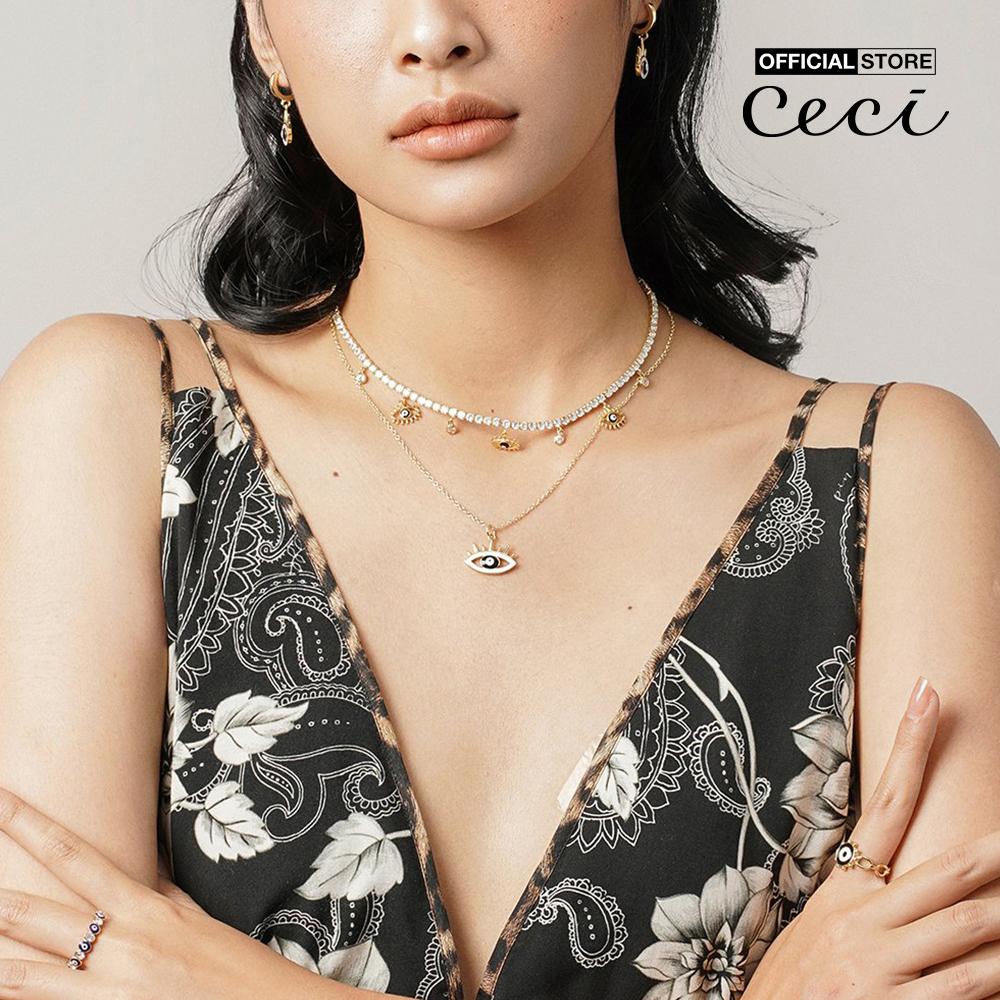 CECI - Dây chuyền nữ sợi mảnh phối hình mắt độc đáo CC4-01000203-01