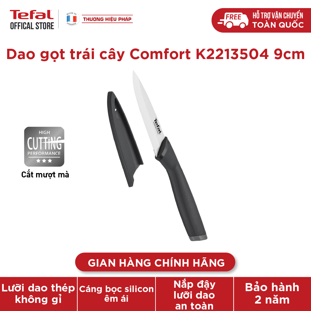 Hình ảnh Dao gọt trái cây Tefal Comfort K2213504 9cm - Hàng chính hãng