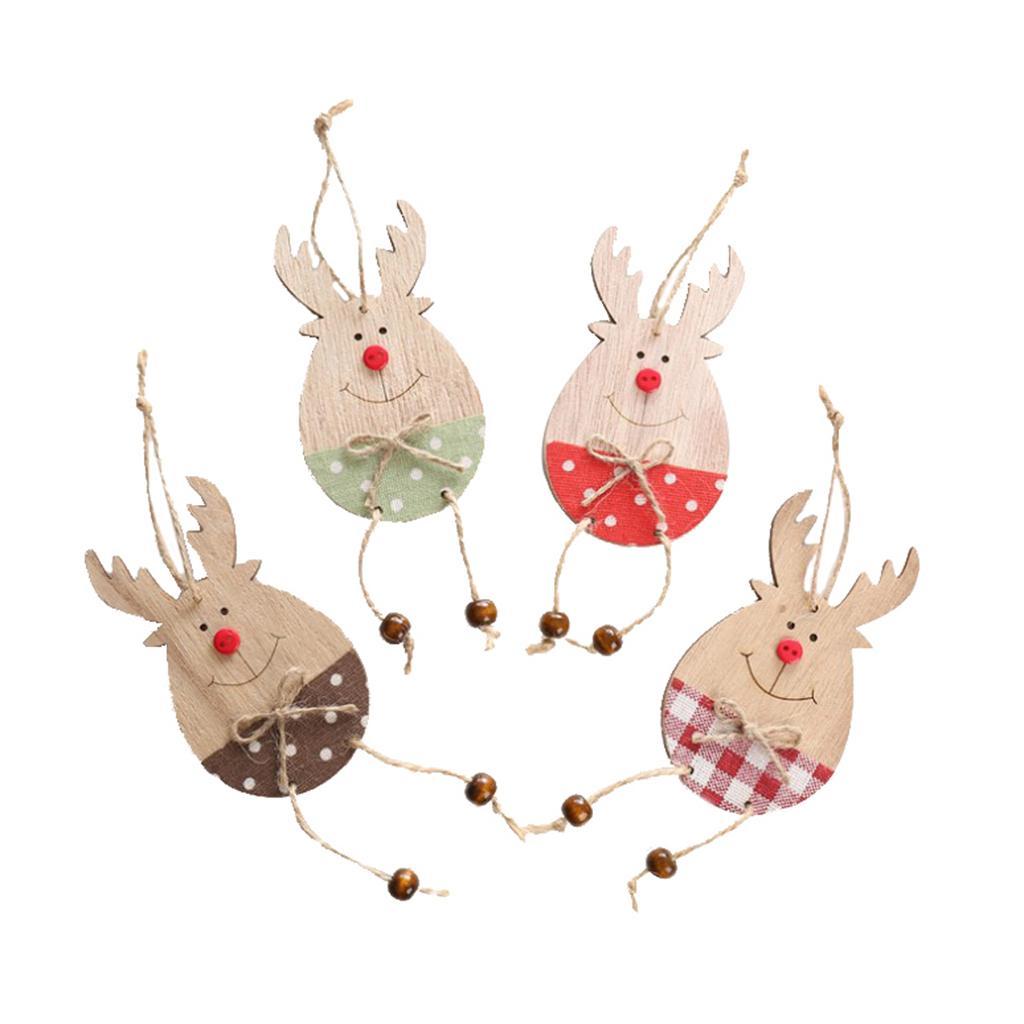 Christmas Moose Wood Pendant Christmas Tree Decoration