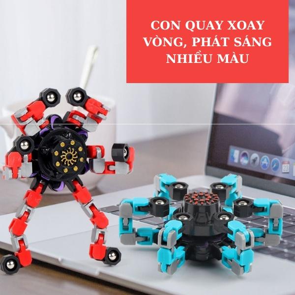 Đồ chơi Fidget Spinner con quay xoay cơ khí phát sáng thay đổi hình dạng theo ý muốn, xả stress