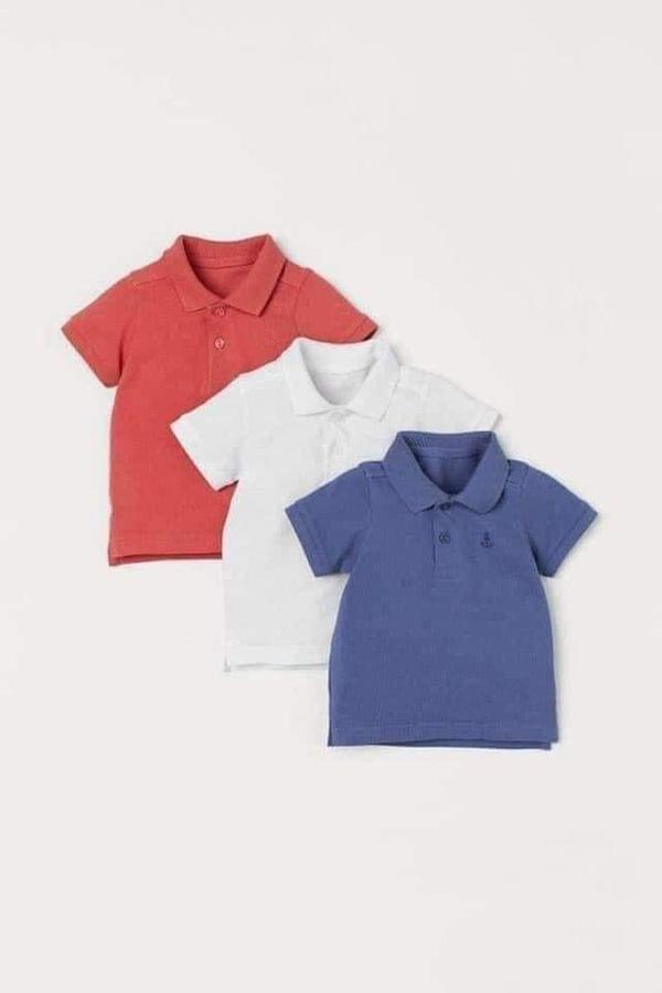 SET 3 ÁO POLO CHO BÉ TRAI DỄ PHỐI ĐỒ MÀU XANH, CAM, TRẮNG CỰC THỜI TRANG