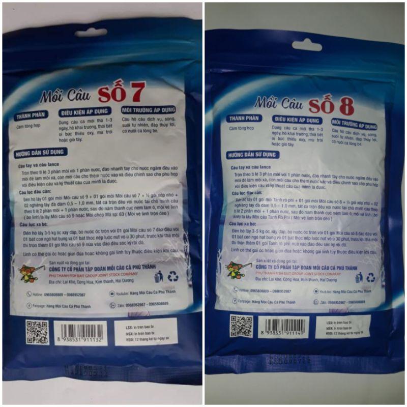 2 Gói Mồi Số 7,Số 8 Hãng Mồi Câu Phú Thành,Cặp đôi kết hợp hoàn hảo