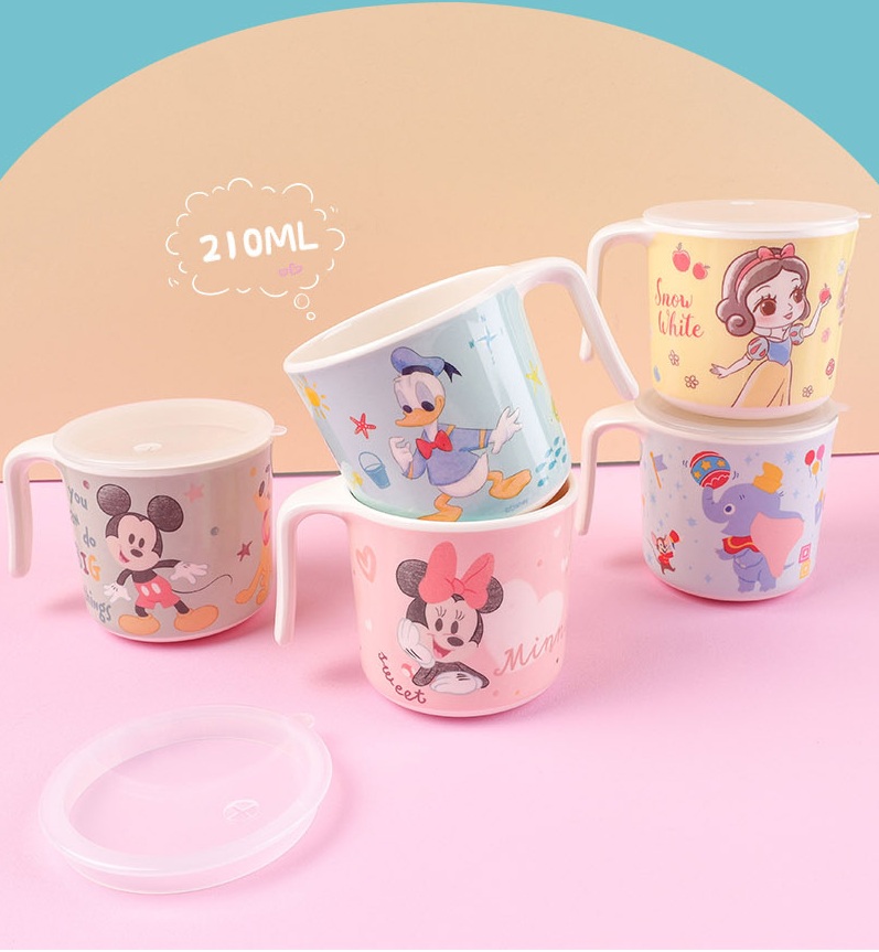 Ly nước có nắp Disney nhựa melamine mới 2022 hình chuột Minnie Mouse cho bé