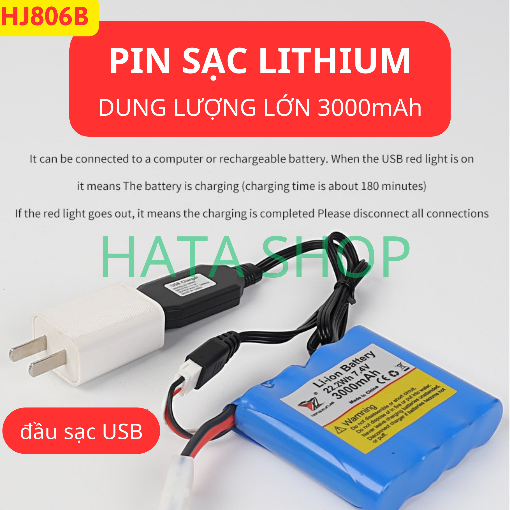 Tàu Cano Điều Khiển Từ Xa HJ806B Pin Dung Lượng Lớn 3000mAh 35km/h Bản Nâng Cấp HJ806 Tốc Độ Cao