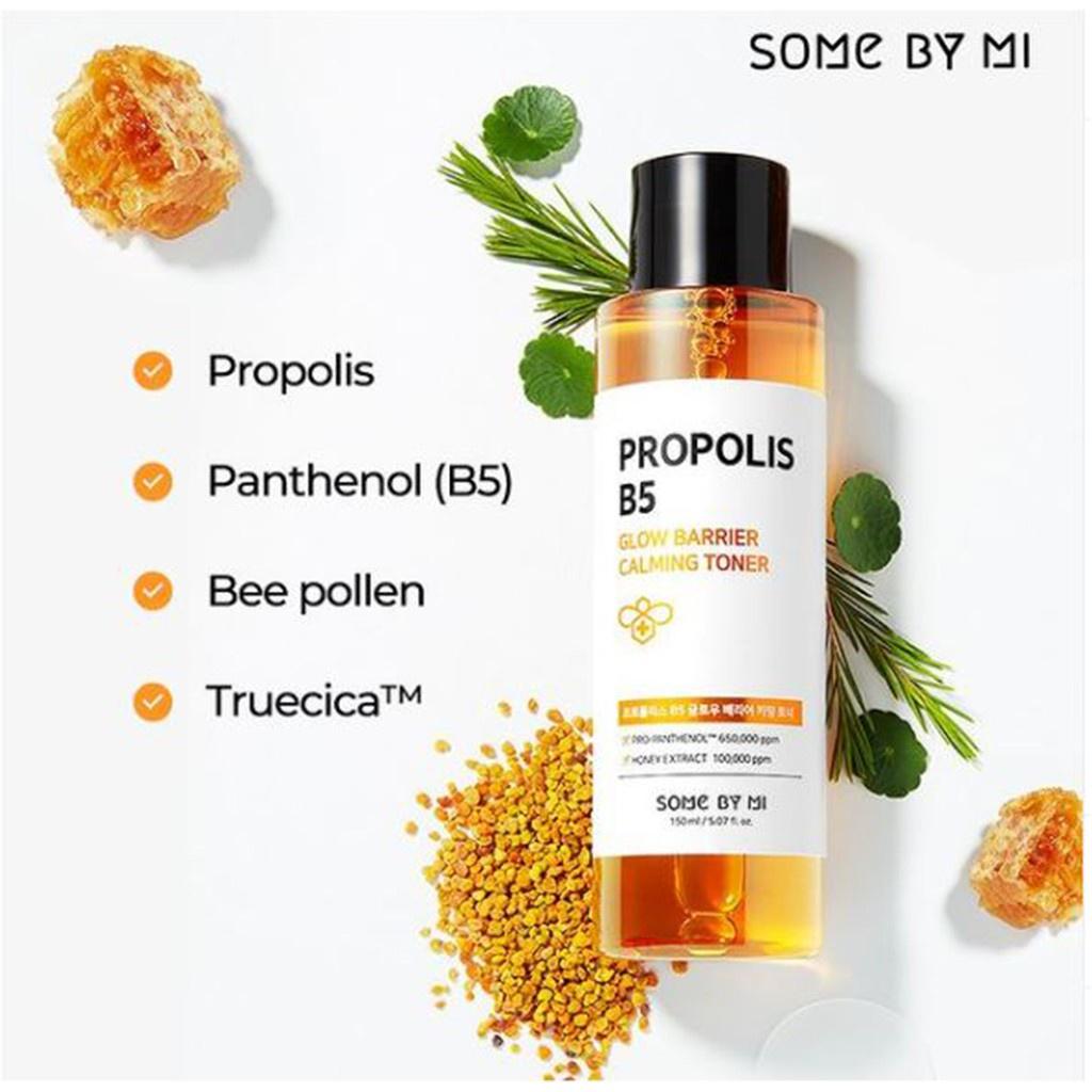 Nước hoa hồng dưỡng ẩm,phục hồi da Some By Mi Propolis B5 Glow Barrier Calming Toner 150ml