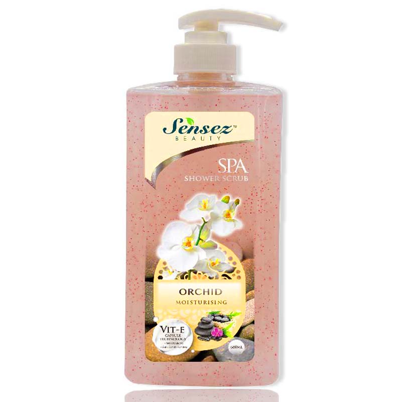 Sữa tắm Sensez Beauty Dưỡng ẩm Hương Orchid có hạt massage, 680ml