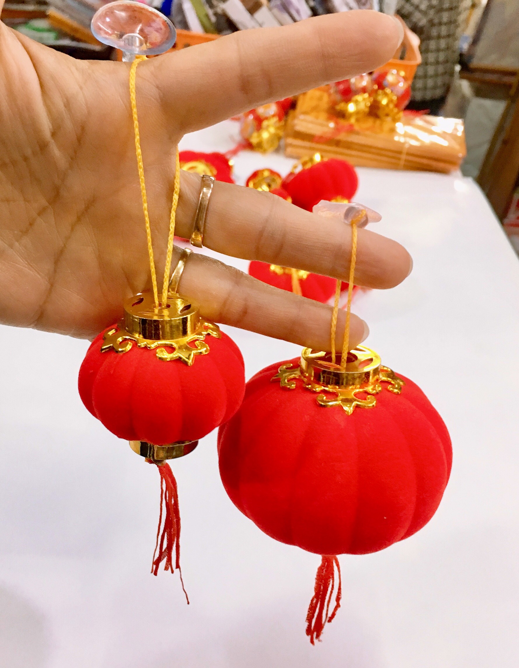Dây đèn lồng trang trí tết combo 10 dây quả đường kính 4,5cm