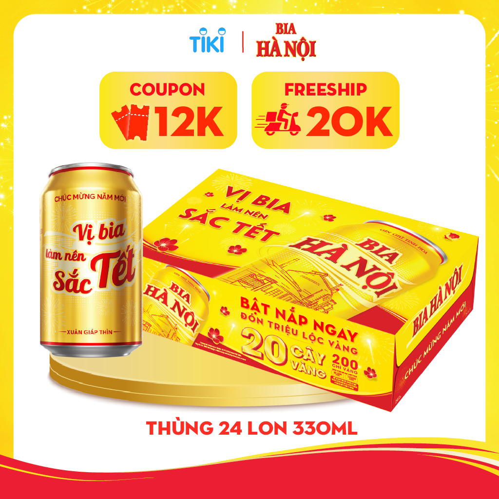 Bia Hà Nội - Thùng 24 Lon 330ML - Phiên bản Tết